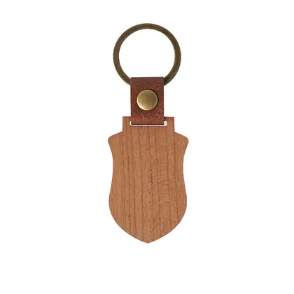 Blank Shield-shaped Wooden Keychains (10pcs / 20pcs)