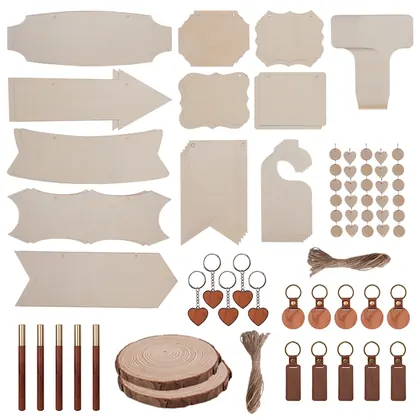 Wooden Laser Material Package Material Kit (190 pcs)