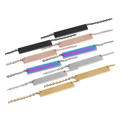 Stainless Steel Horizontal Bar Necklace (10pcs)