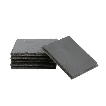 Stone Slate Coasters Square Black (6pcs / 24pcs)